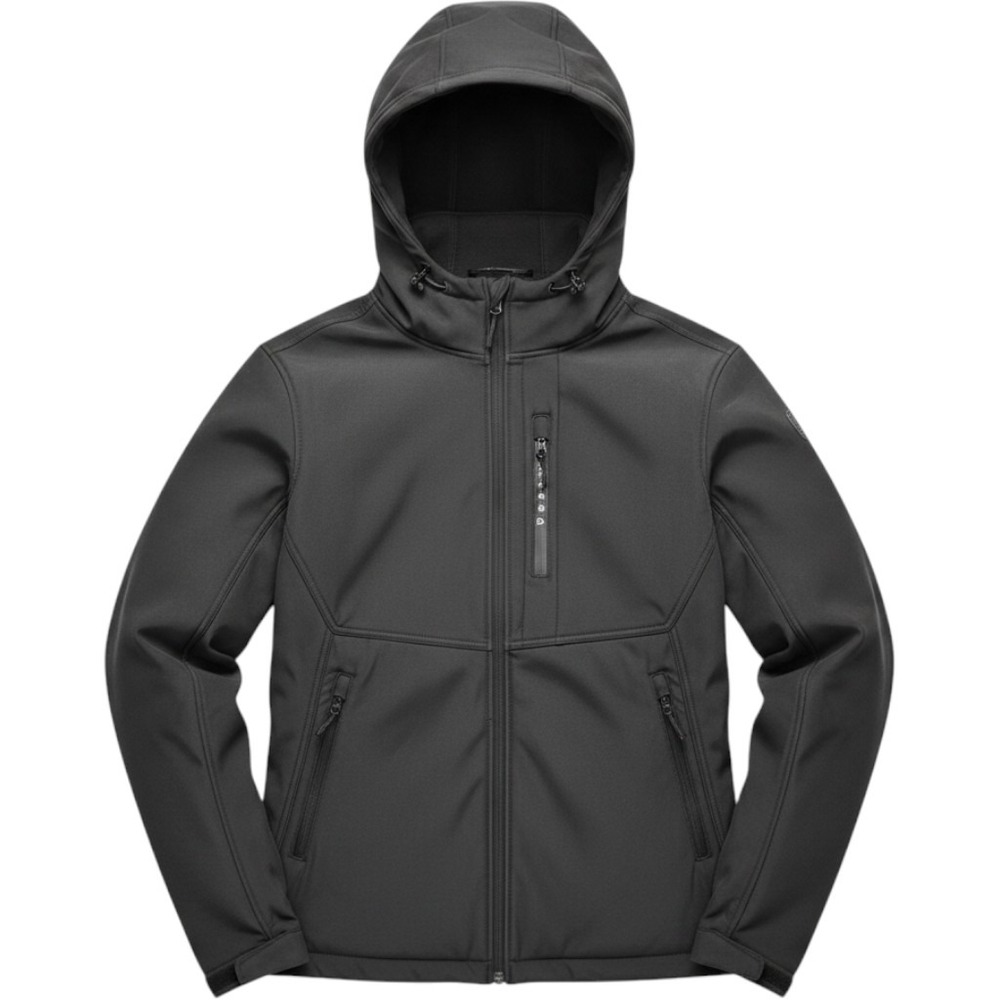 Reebok Mens Softshell Hooded Jacket Black Full Zip Fleece Lined OMRD106 2XL NEW‎